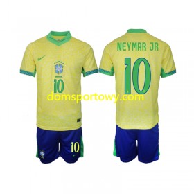 Koszulka Brazylia Neymar JR 10 Dziecięcy Domowe Koszulki Piłkarskie 2024 Krótki Rękaw